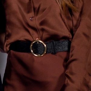 FRAME Leather Gold Buckle Waist Belt